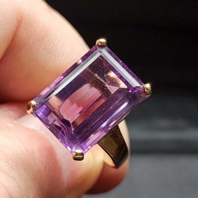 Amethyst Ring, Emerald-Cut