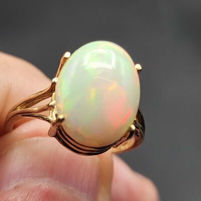 Australian White Opal Ring