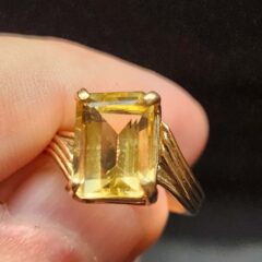 Citrine Ring, Emerald Cut