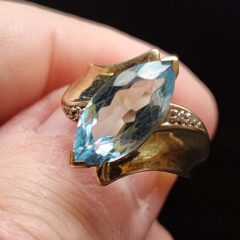 Sky-Blue Topaz Ring, Marquis Cut