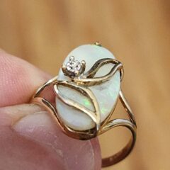Oval Ring with Diamond Accents