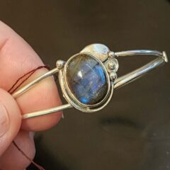 Oval Labradorite Bangle Bracelet