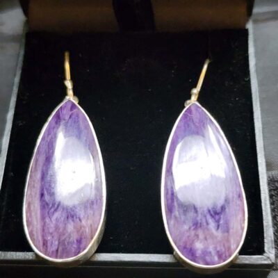 Charoite Drop Earrings
