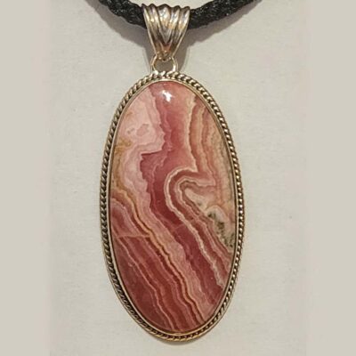 Rhodochrosite Pendant, Silver