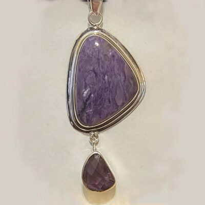 Charoite & Amethyst Pendant