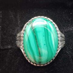 Malachite Oval Cab Men’s Ring