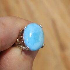 Oval Larimar Silver Ring