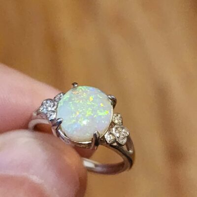 Australian Opal Crystal Opal Ring