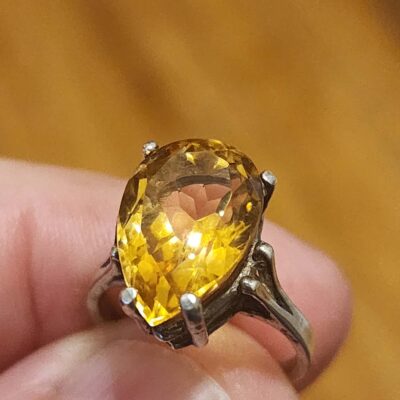 Golden Beryl Silver Ring