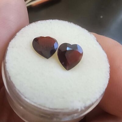 Matched Pair Almondine Garnet, Heart-Shaped