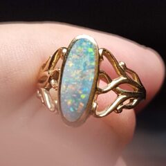 Black Oval Doublet Ring