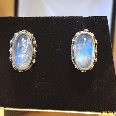 Hand-Cut Moonstones Earrings