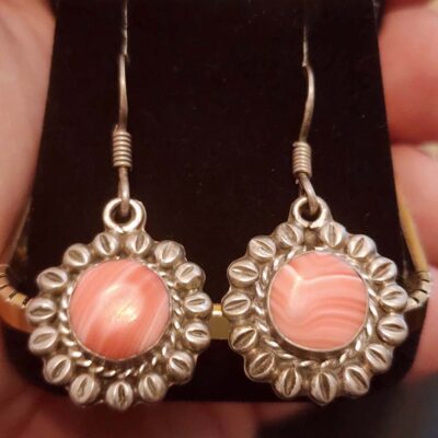 Pink Rhodochrosite Earrings